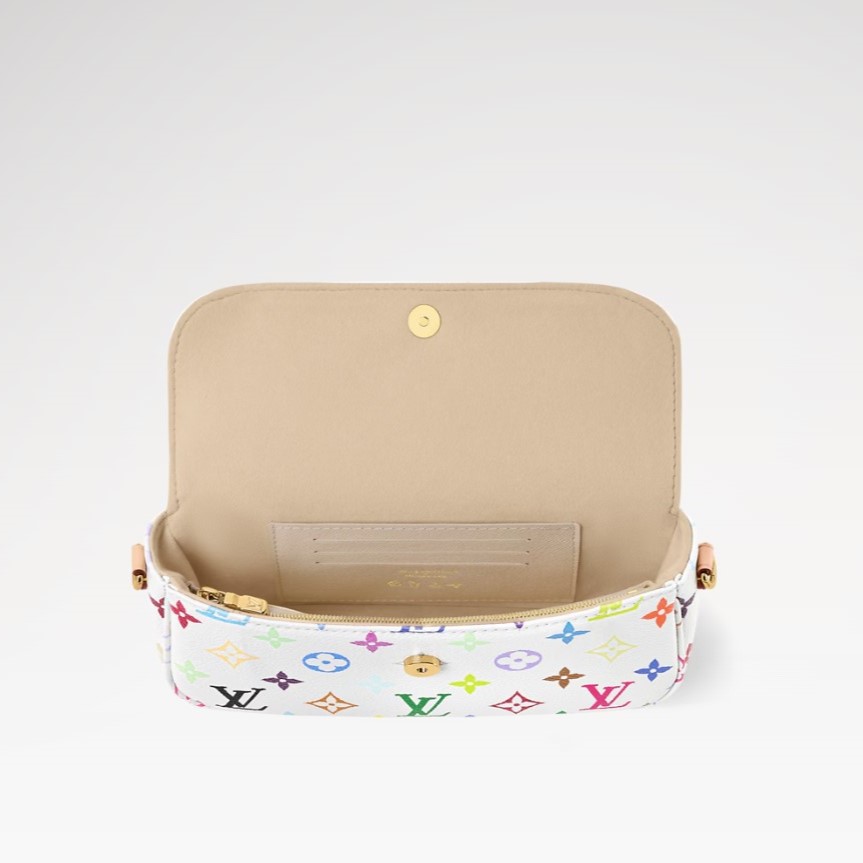 L0vis Vvtt0n LV x TM Wallet On Chain Ivy Crossbody Bag 9.3in/ 24cm Multicolor Gold Hardware For Women M27492