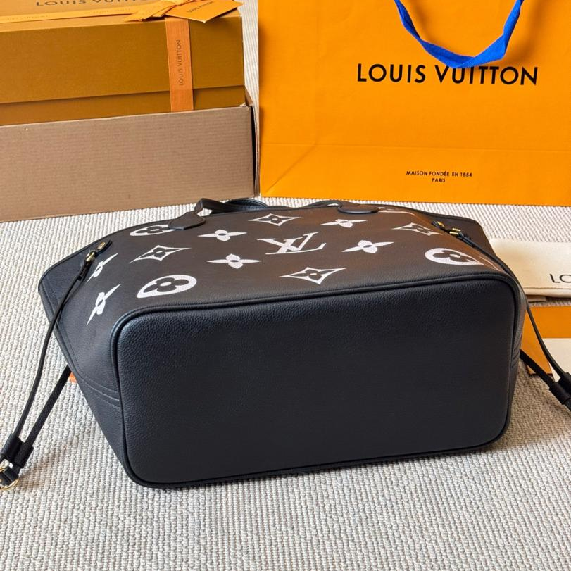 L0vis Vvtt0n Neverfull MM Tote Bag Monogram Empreinte Black/Beige For Women 31cm/12.2in M58907