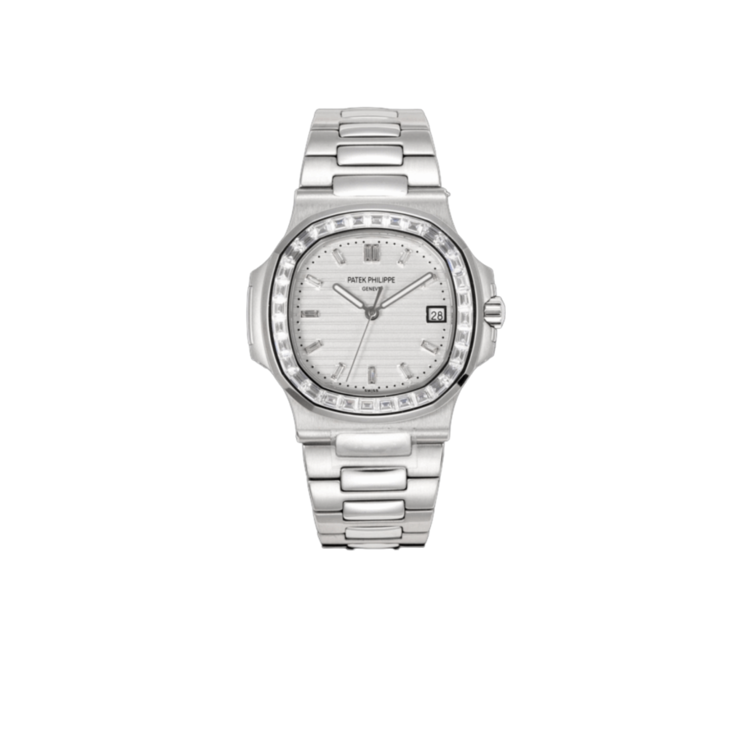 Pat*k Phi1i*pe Nautilus Watch Silver Toned White Dial 35mm For Men