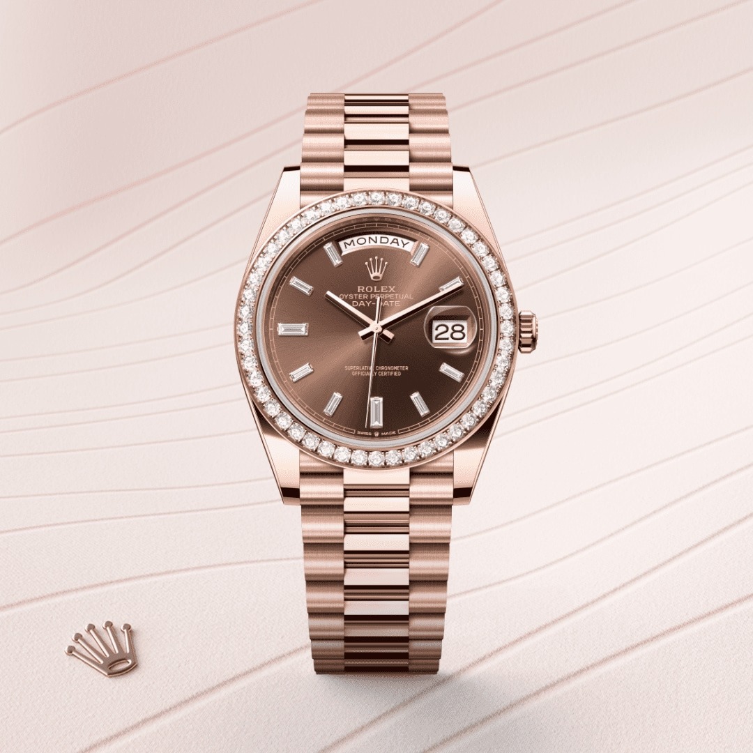 R01ex Day-Date 40 Watch Rose Gold Toned Chocolate Dial 40mm For Men 228345RBR-0006