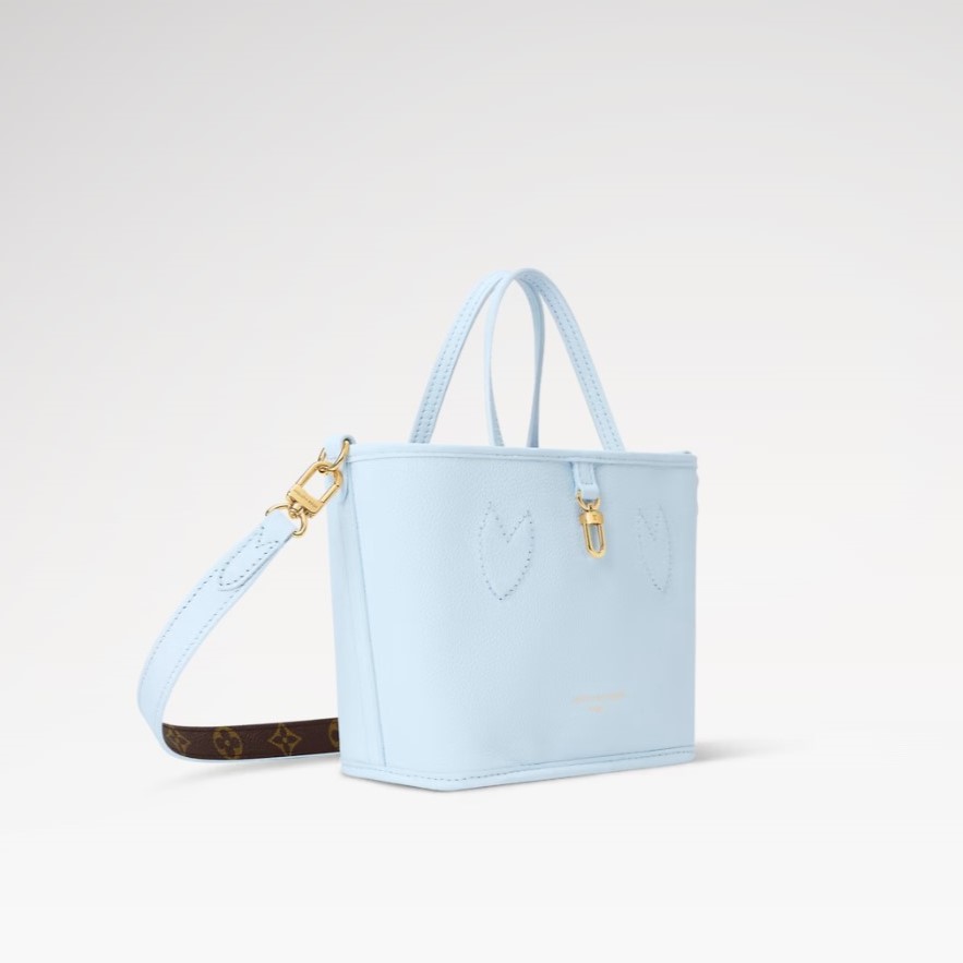 L0vis Vvtt0n Neverfull Bandoulière Inside Out BB Tote Bag 10.4in/ 26cm Monogram Sky Blue Gold Hardware For Women M28336