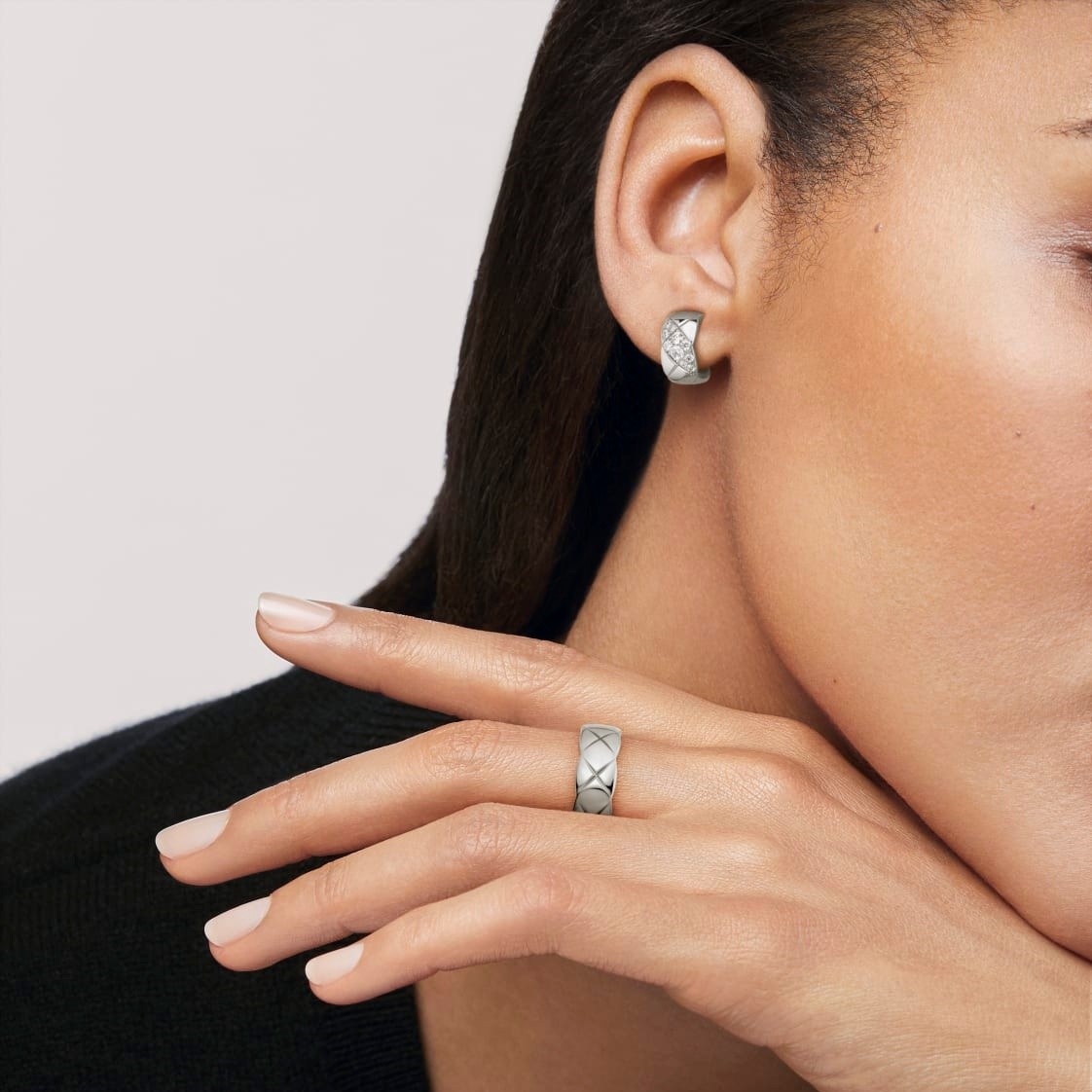 Ch**el Coco Crush Earrings Silver Hardware For Women J13709