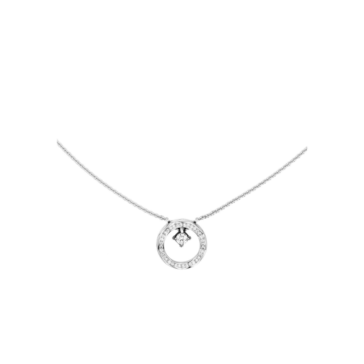 Ch**el Coco Necklace Silver Hardware For Women J13216