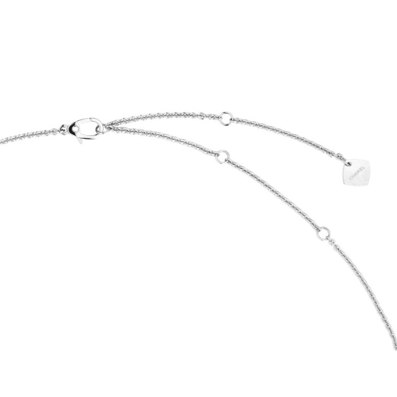 Ch**el Coco Necklace Silver Hardware For Women J13216
