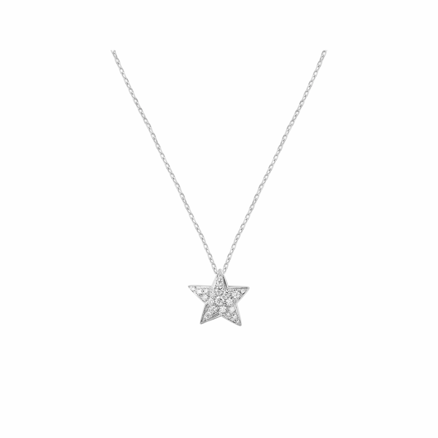 Ch**el Comete Geode Necklace Silver Hardware For Women J0869