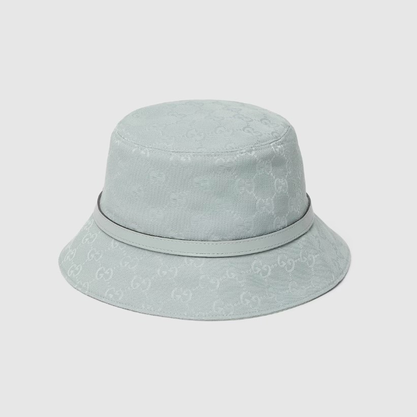 Gvc*1 GG Canvas Bucket Hat Icy Blue For Women 847739 3HBAO 1862