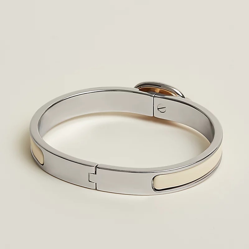 H**me5 Mini Clic Chaine D Ancre Bracelet Creme Silver Hardware For Women H209000FP85PM