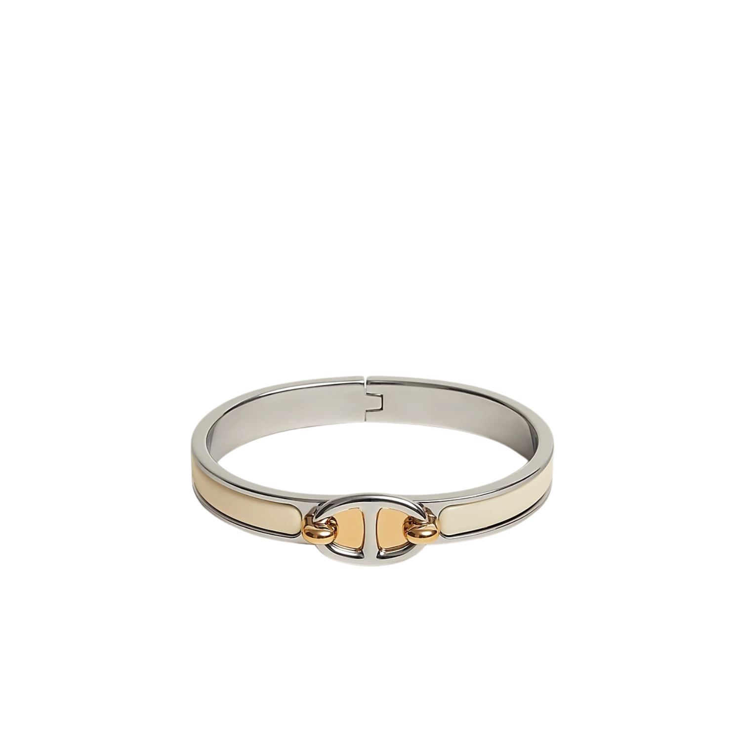 H**me5 Mini Clic Chaine D Ancre Bracelet Creme Silver Hardware For Women H209000FP85PM