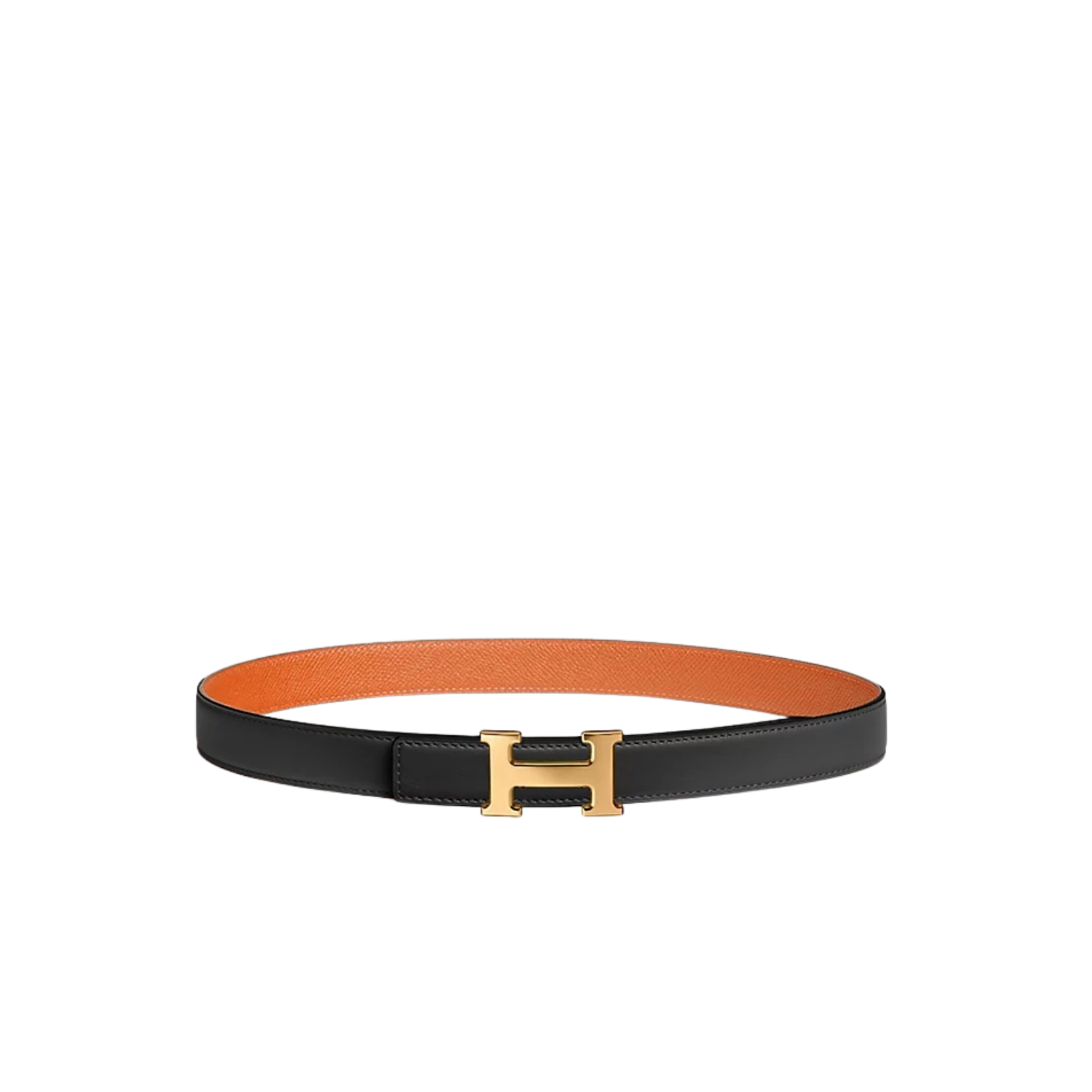 H**me5 Mini H 24mm Reversible Belt Noir/ Orange For Women H052150CABW065