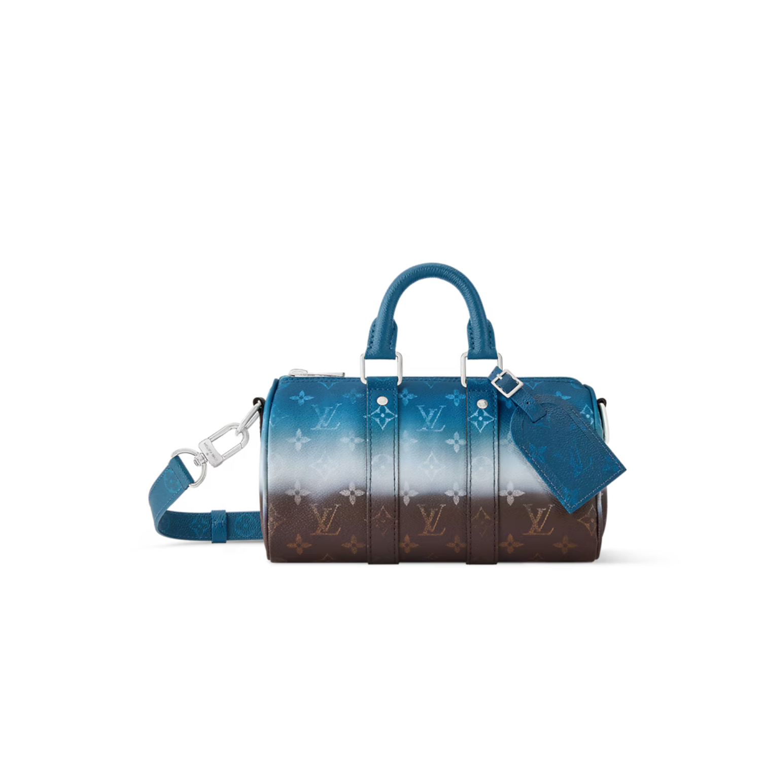 L0vis Vvtt0n Keepall Bandouliere 25 Travel Bag 9.8in/ 25cm Blue Silver Hardware For Men M28026