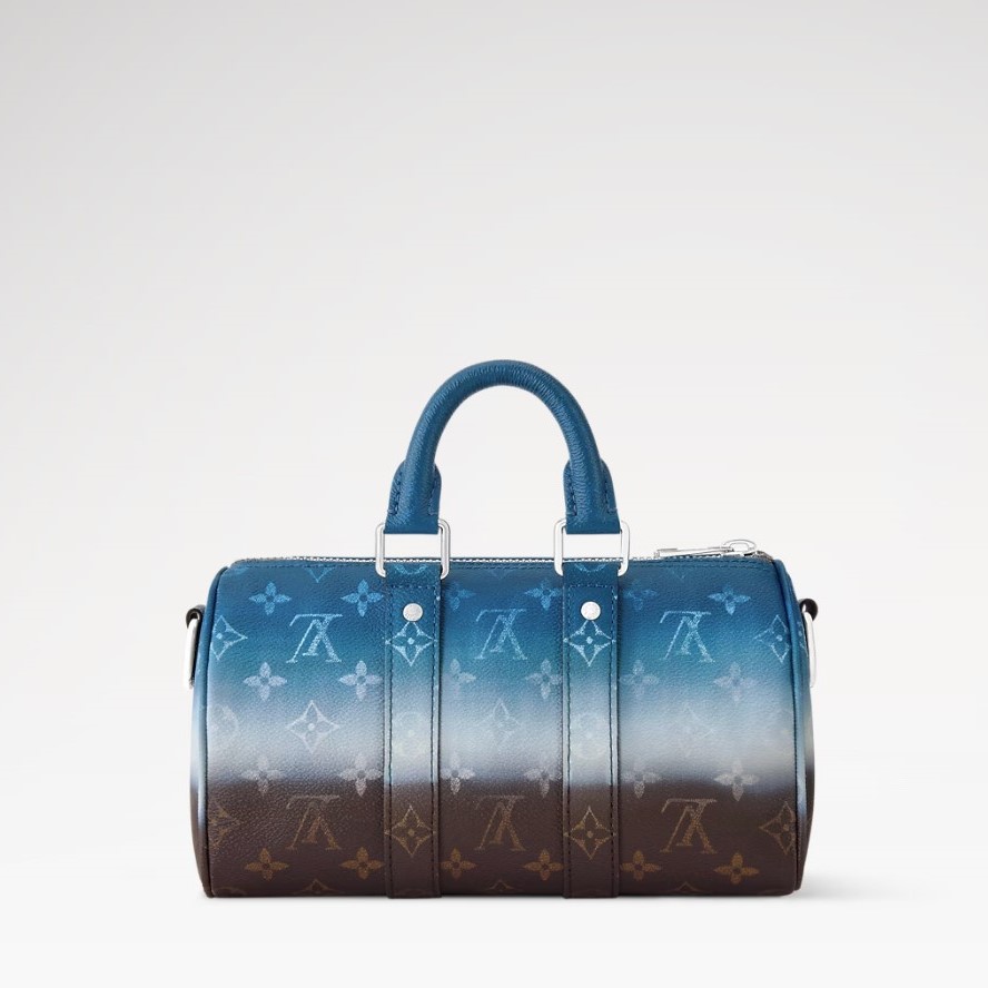 L0vis Vvtt0n Keepall Bandouliere 25 Travel Bag 9.8in/ 25cm Blue Silver Hardware For Men M28026