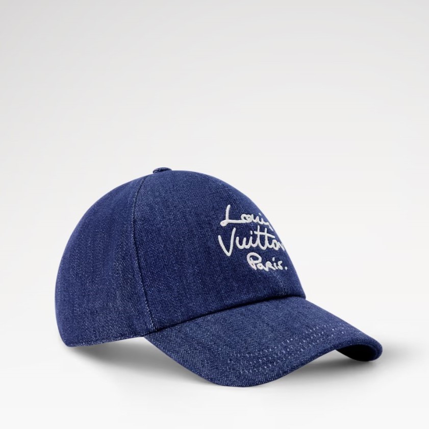 L0vis Vvtt0n LV Script Cap Denim Blue For Women M5449M