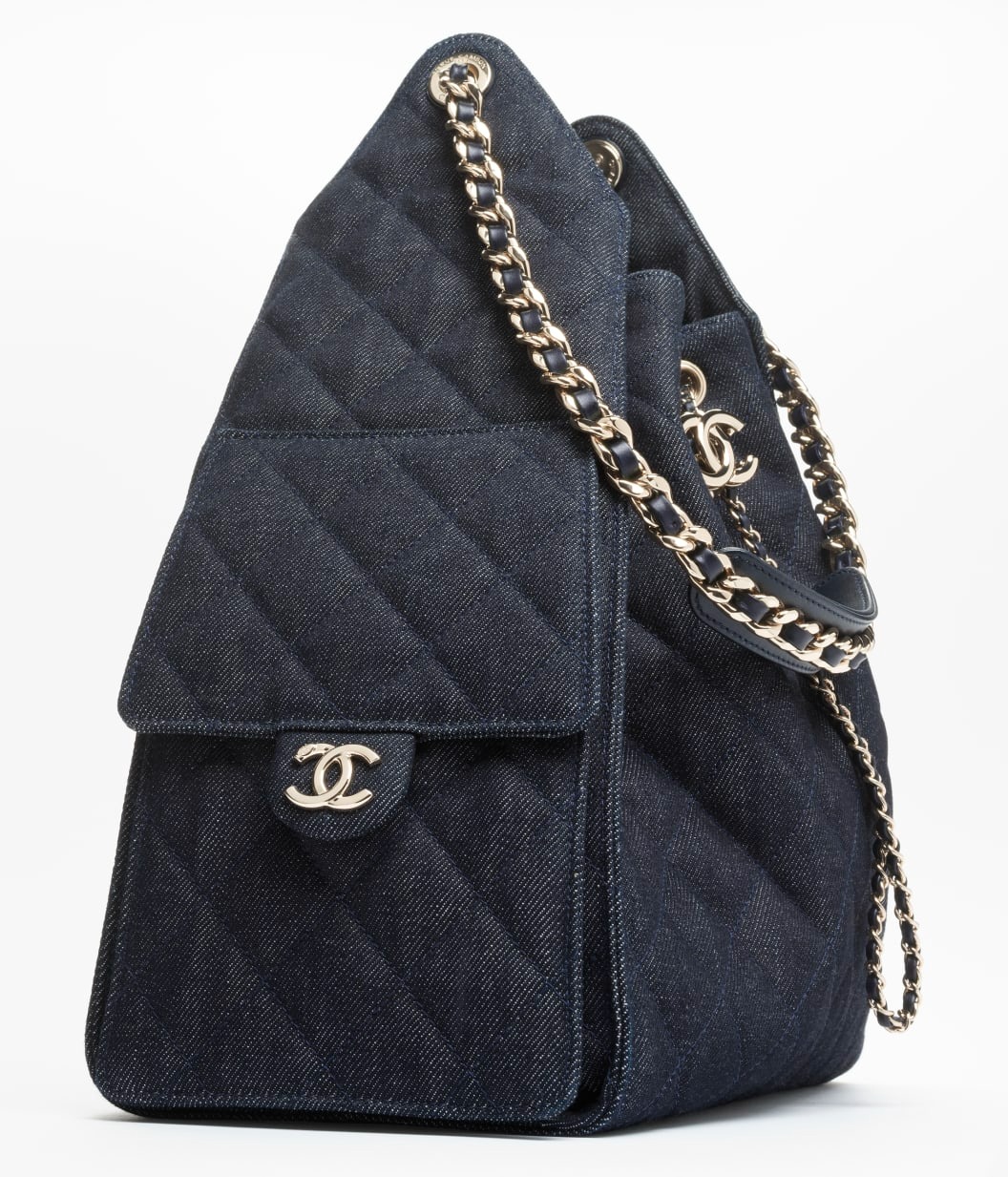 Ch**el 25 Medium Shoulder Bag 11.8in/ 30cm Dark Blue Gold Hardware For Women AS5311-B24037-U9373