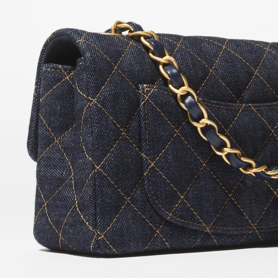 Ch**el Classic Mini Crossbody Bag 7.9in/ 20cm Dark Blue Gold Hardware For Women A69900-B23660-U7663