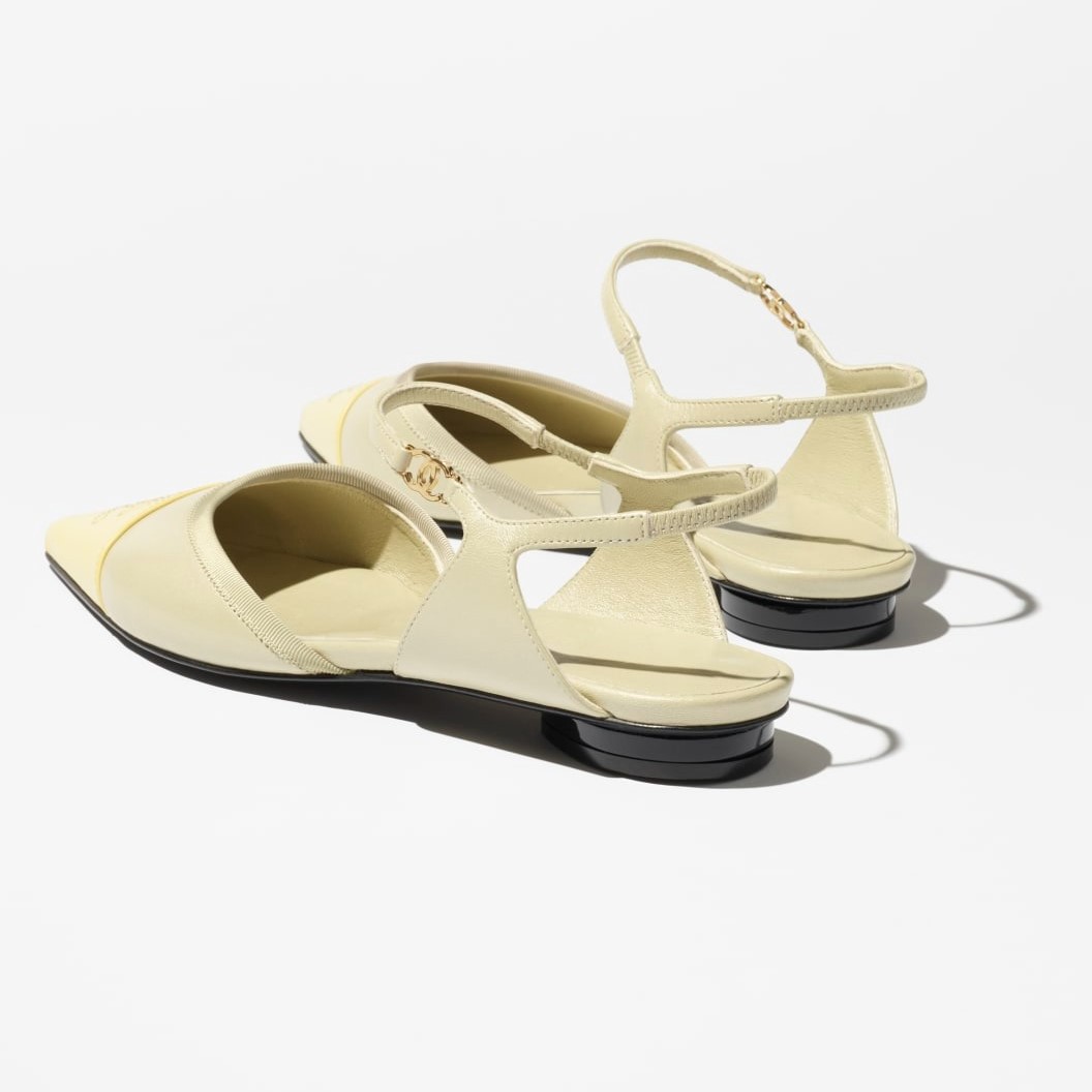 Ch**el Slingbacks Light Khaki/ Yellow For Women G47083-B23427-U7316