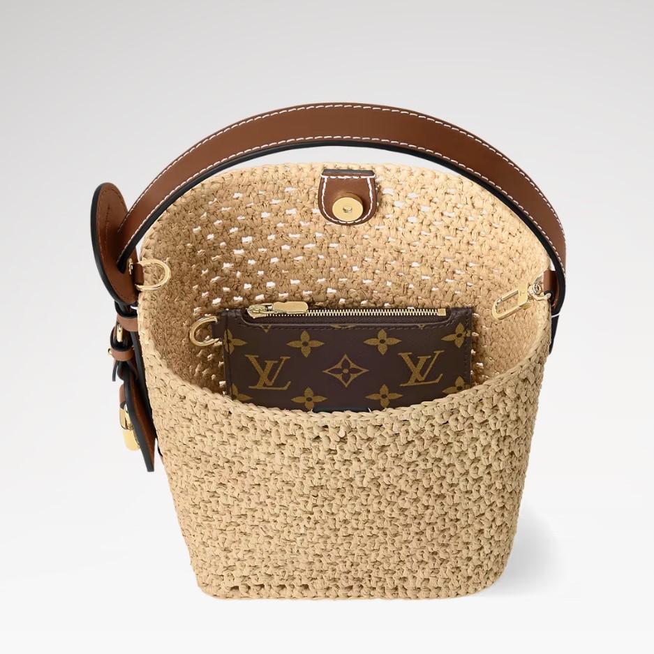 L0vis Vvtt0n All In BB Bucket Bag 6.3in/ 16cm Brown Gold Hardware For Women M14217