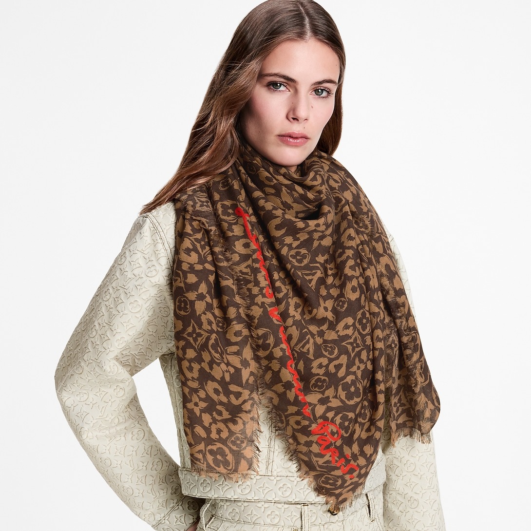 L0vis Vvtt0n LV Safari Stole 72.8in/ 185cm Brown For Women M98151