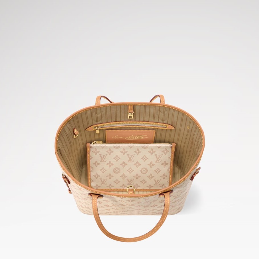 L0vis Vvtt0n Neverfull MM Tote Bag 12.2in/ 31cm Monogram Origine Lin Gold Hardware For Women M27521