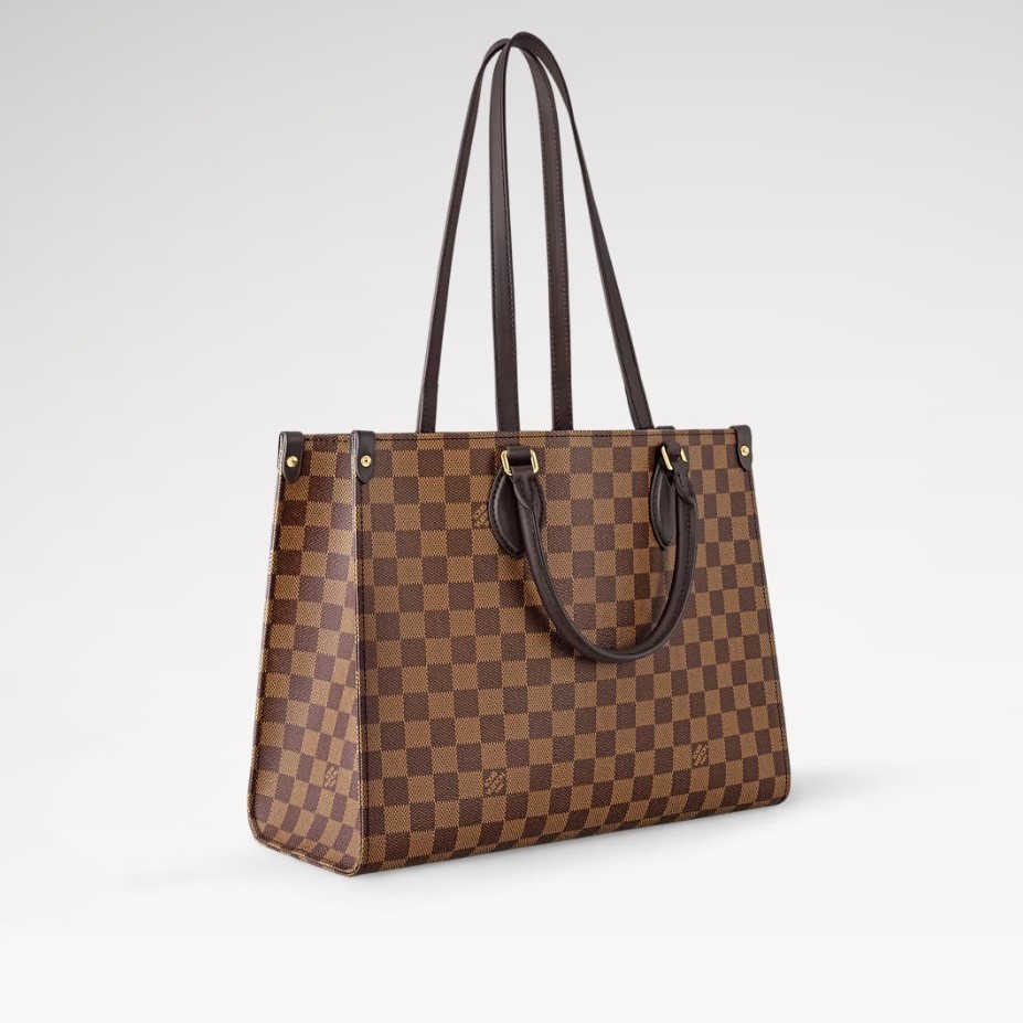 L0vis Vvtt0n OnTheGo MM Tote Bag 13.8in/ 35cm Damier Ebene Gold Hardware For Women N00065