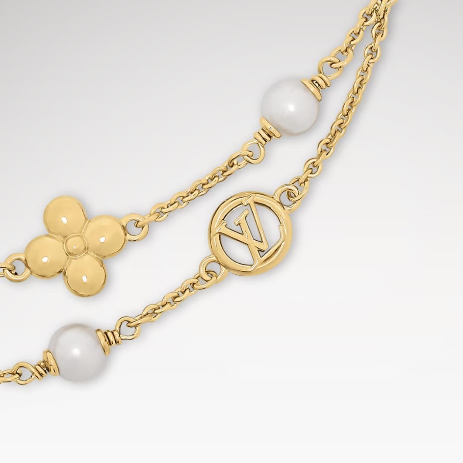 L0vis Vvtt0n Pearl Constellations Necklace Gold Hardware For Women M03508