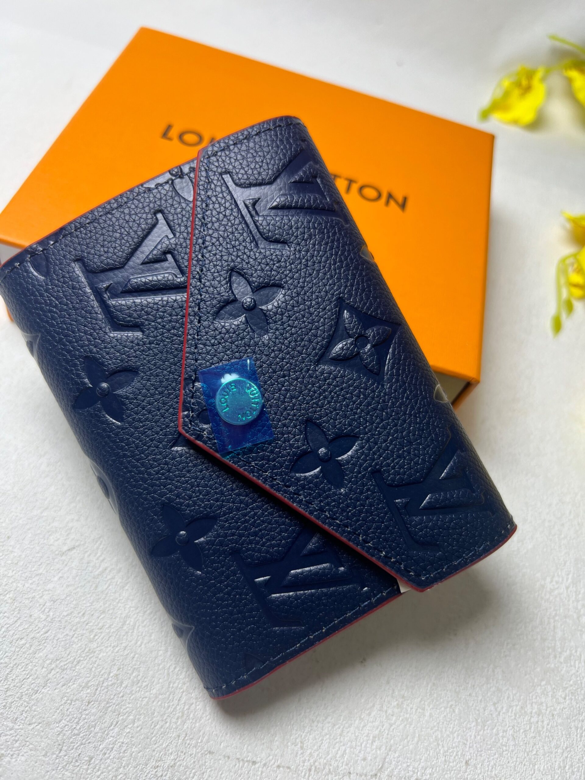 L0vis Vvtt0n Victorine Wallet Monogram Empreinte Navy Blue/ Red For Women, Women’s Wallets 4.7in/12cm LV M64577
