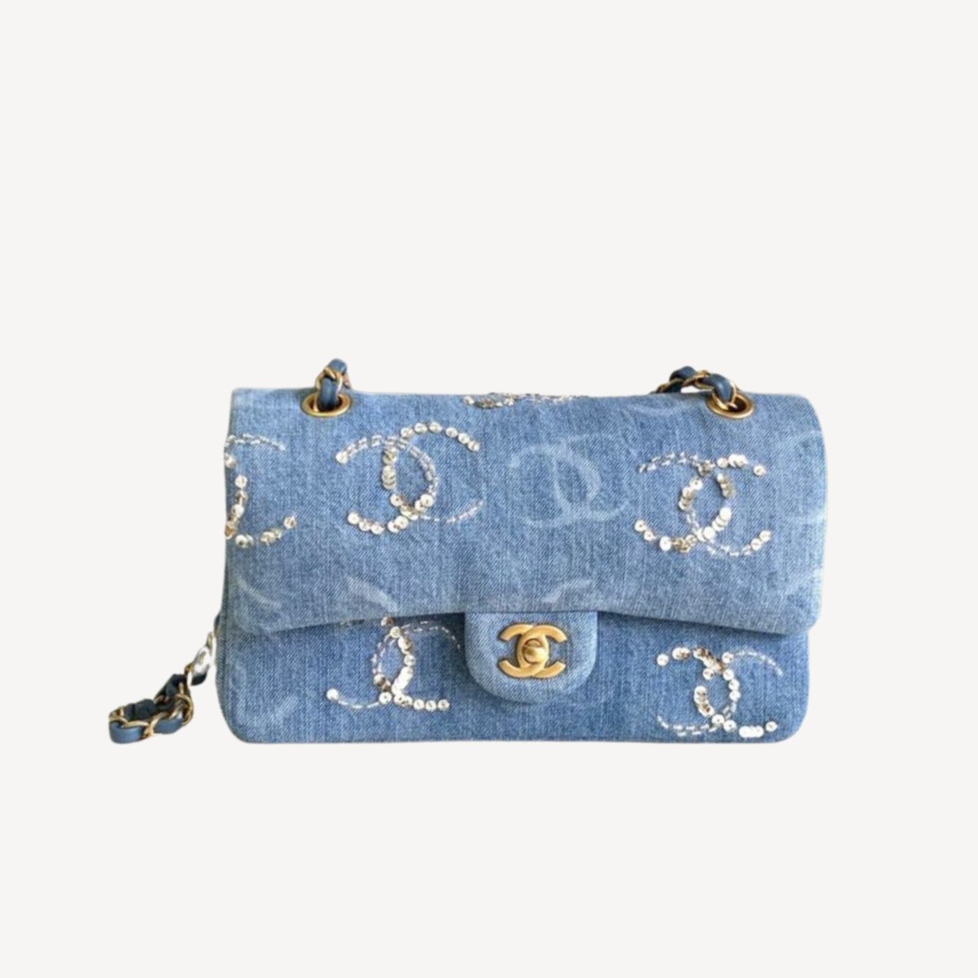 Ch**el Classic Handbags Blue For Women 25.5cm / 9.9in A01112