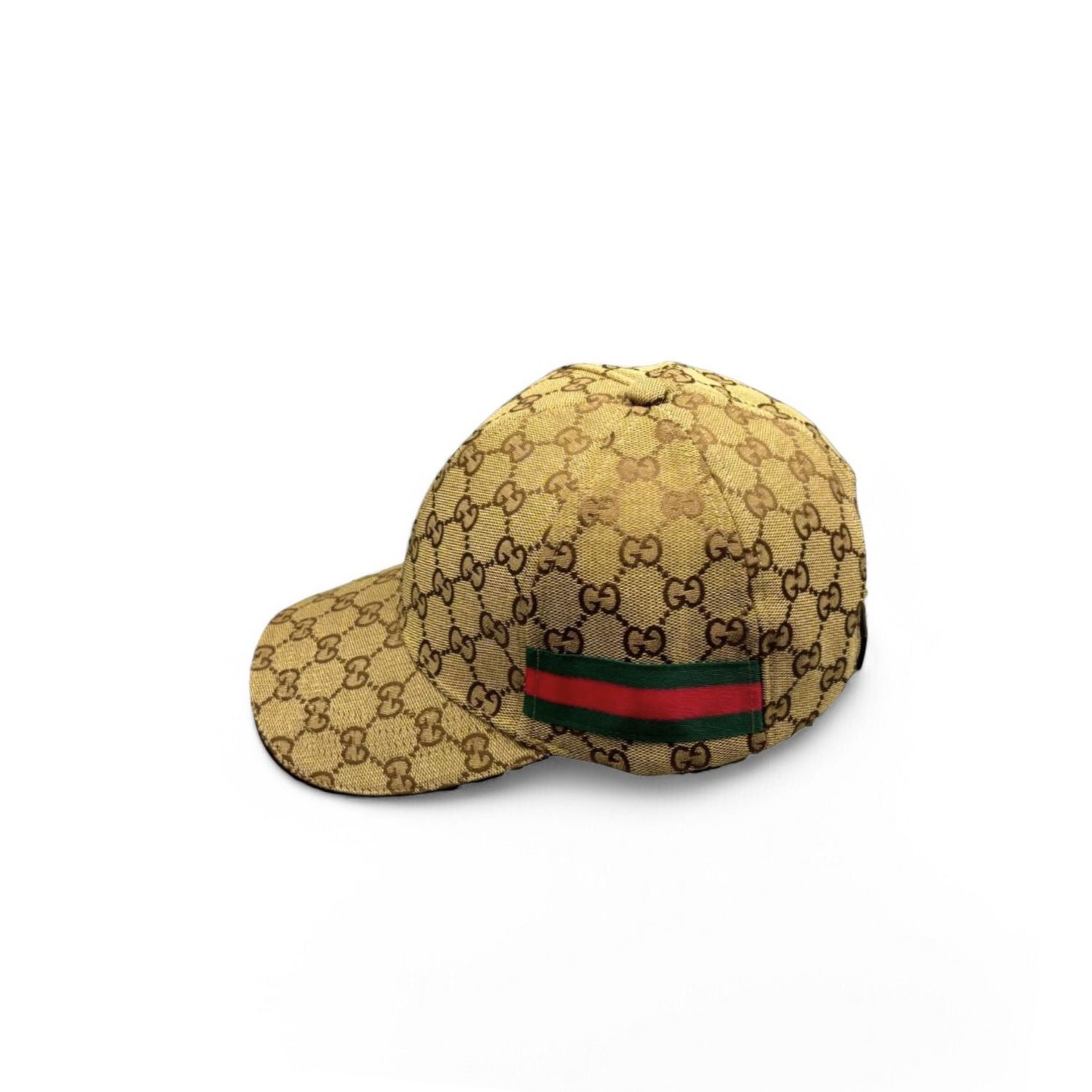Gvc*1 Original GG Canvas Baseball Hat With Web Beige GG Hat