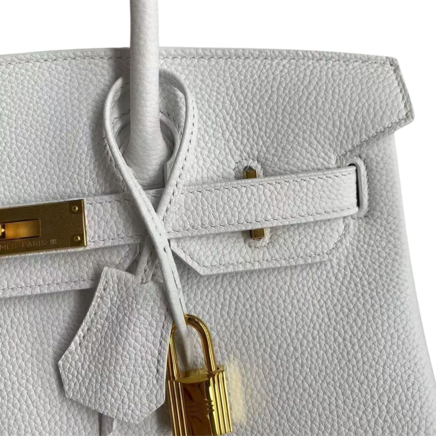 H**me5 Birkin White For Women Gold Toned Hardware 11.8in/30cm