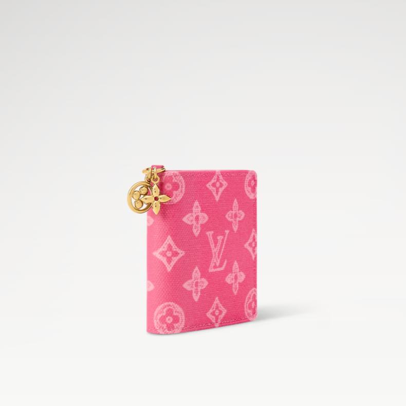 L0vis Vvtt0n LV Charms Pocket Wallet Monogram Origine Rose Ruban For Women 3.9in/10cm M27680