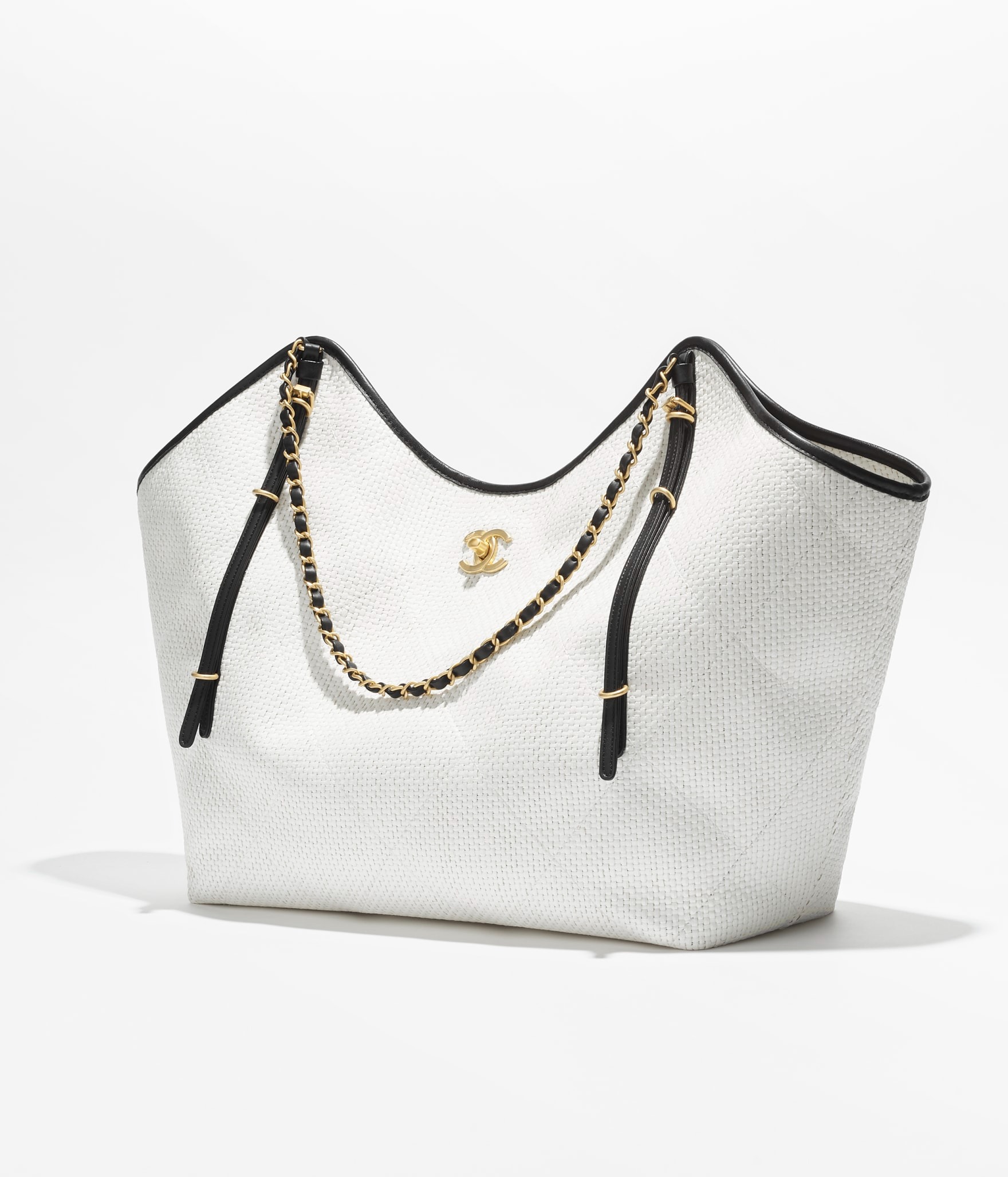 Ch**el Shopping Maxi Tote Bag 23.2in/ 59cm White Gold Hardware For Women AS5463-B22594-U5557