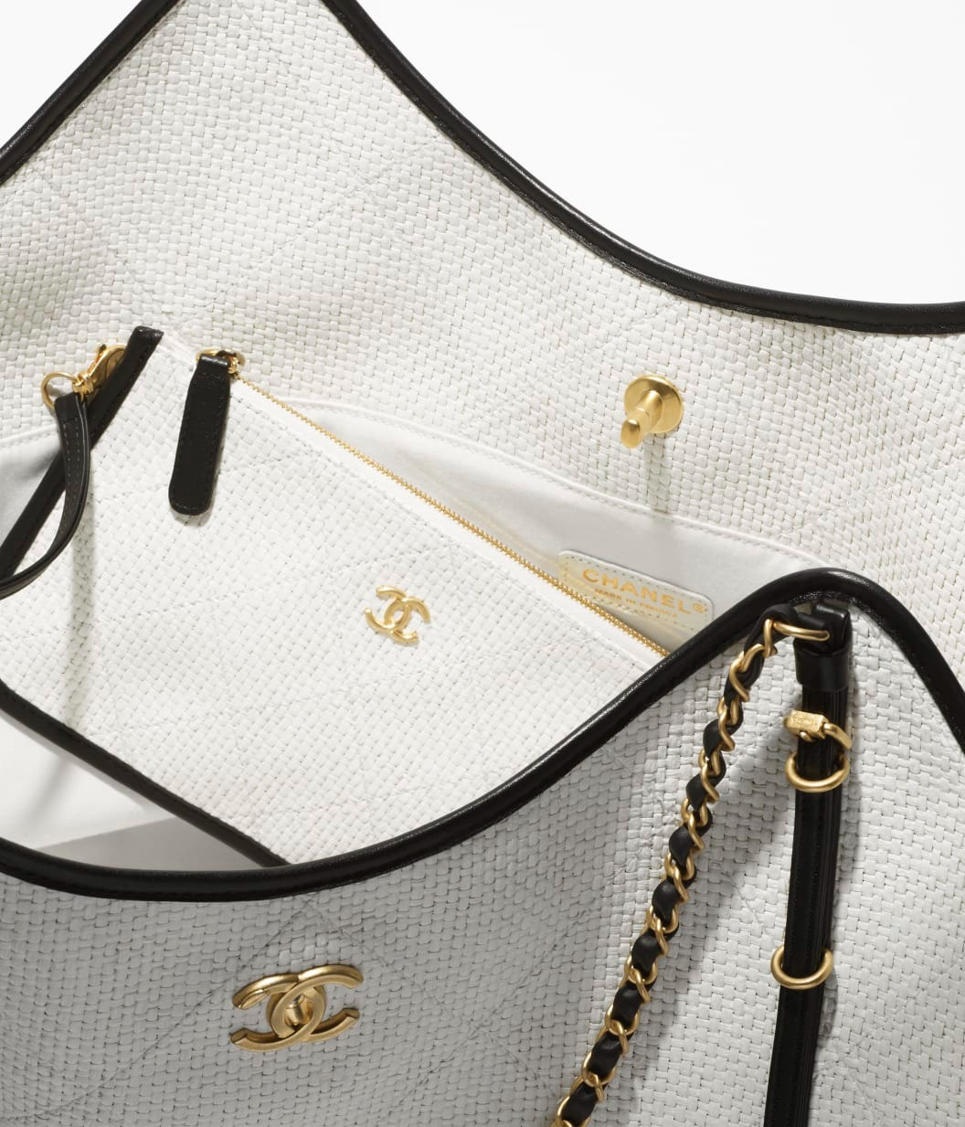 Ch**el Shopping Maxi Tote Bag 23.2in/ 59cm White Gold Hardware For Women AS5463-B22594-U5557
