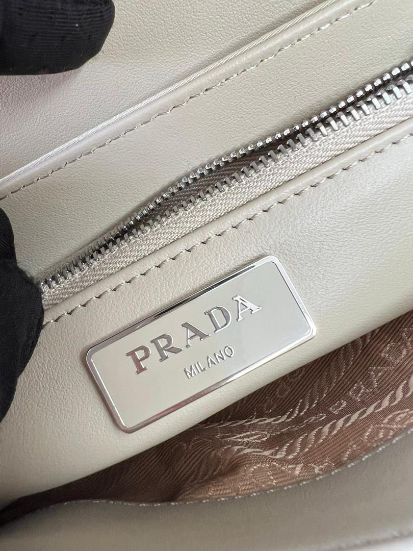 Pra*a Pocket Nylon And Brushed Bag Beige For Women, Women’s Bags 9in/23cm 1BD295_789_F0F24_V_BFO