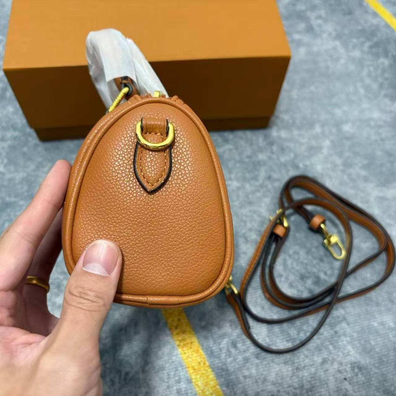 L0vis Vvtt0n Nano Speedy Monogram Empreinte Brown For Women, Women’s Handbags, Shoulder And Crossbody Bags 6.3in/16cm