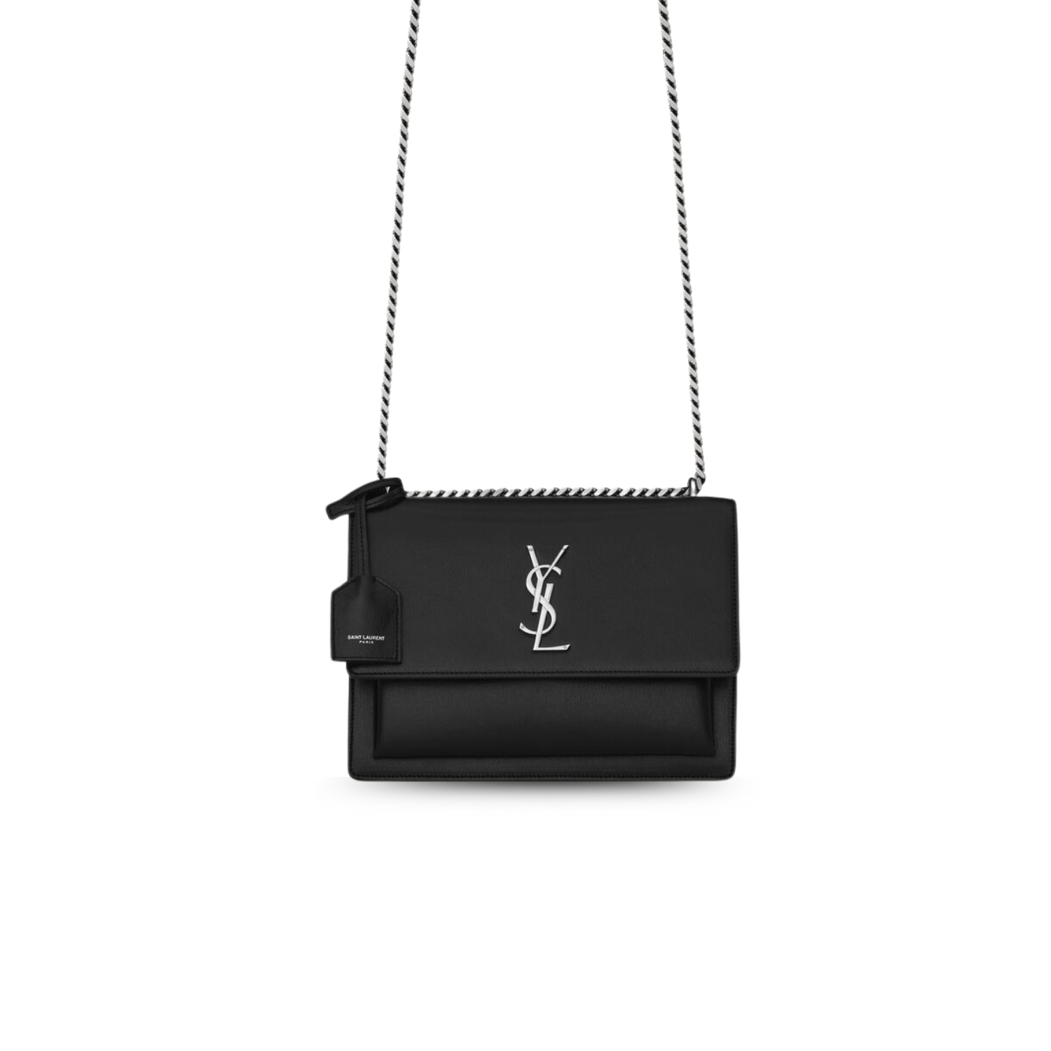 Sa1nt Lau*nt Sunset Medium Chain Bag Black For Women‎ 8in/20cm 442906D420N1000