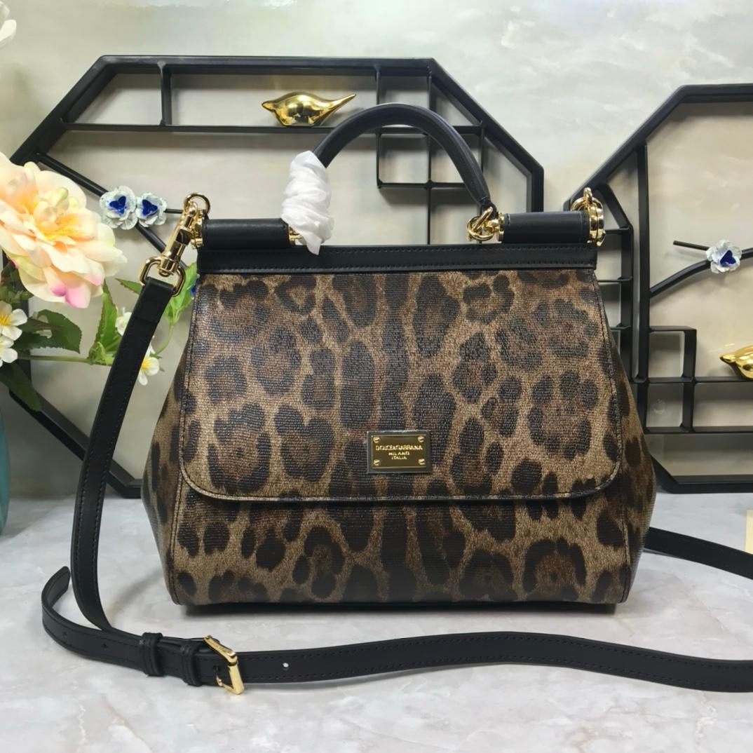 Dolce & Gabbana Sicily Bag In Leopard-Print Pony Hair Multicolour For Women 10.2in/26cm DG