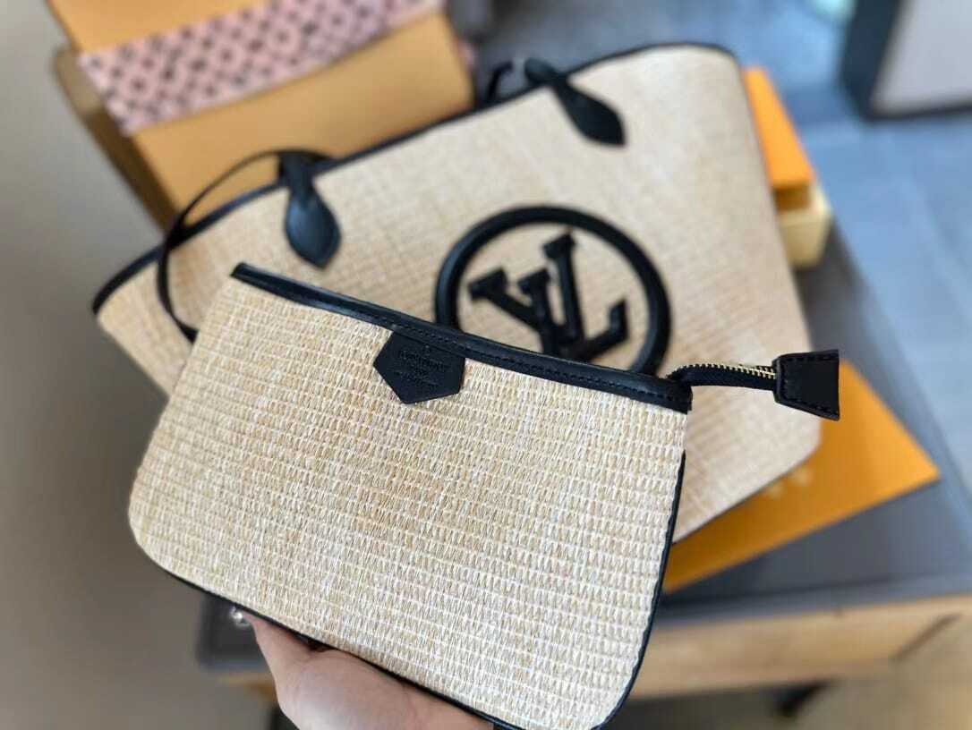 L0vis Vvtt0n Saint Jacques Raffia Beige For Women, Women’s Handbags, Shoulder And Crossbody Bags 22.4in/57cm LV