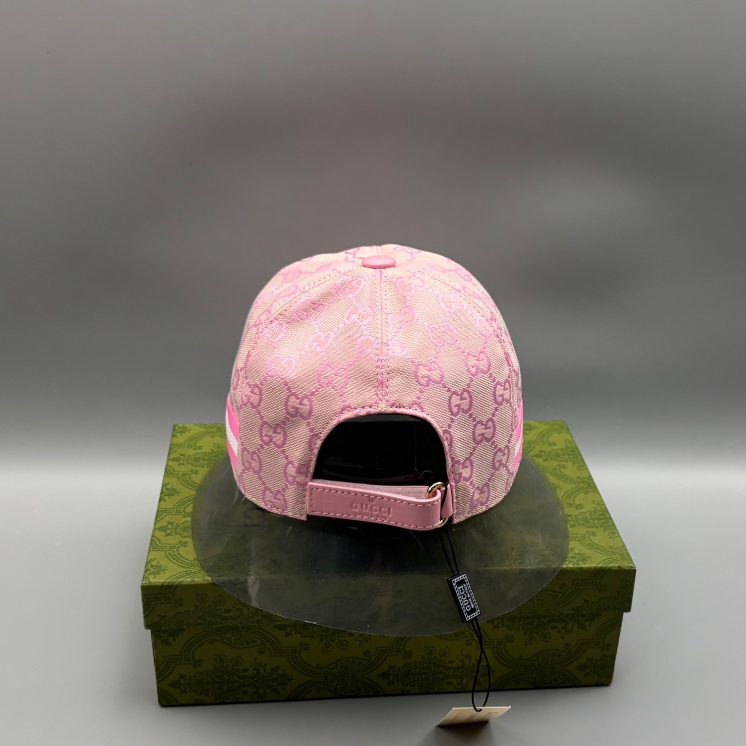 Gvc*1 Original GG Canvas Baseball Hat With Web Pink GG Hat