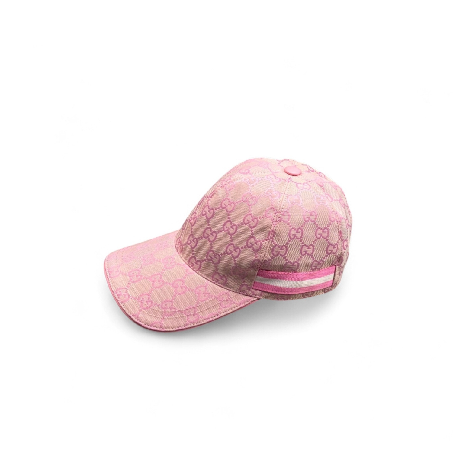 Gvc*1 Original GG Canvas Baseball Hat With Web Pink GG Hat