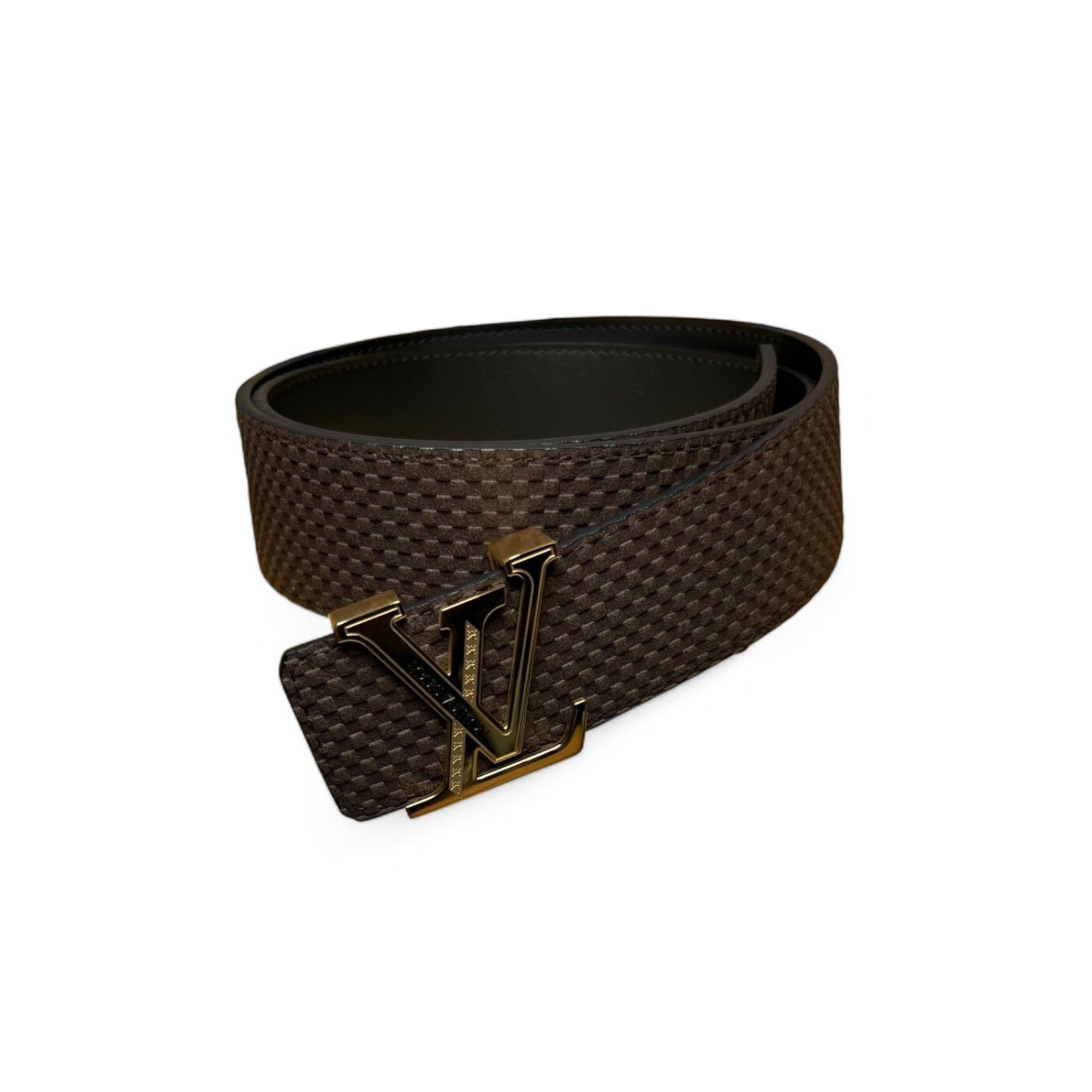 L0vis Vvtt0n Initiales Reversible LV Belt with Gold Toned Hardware