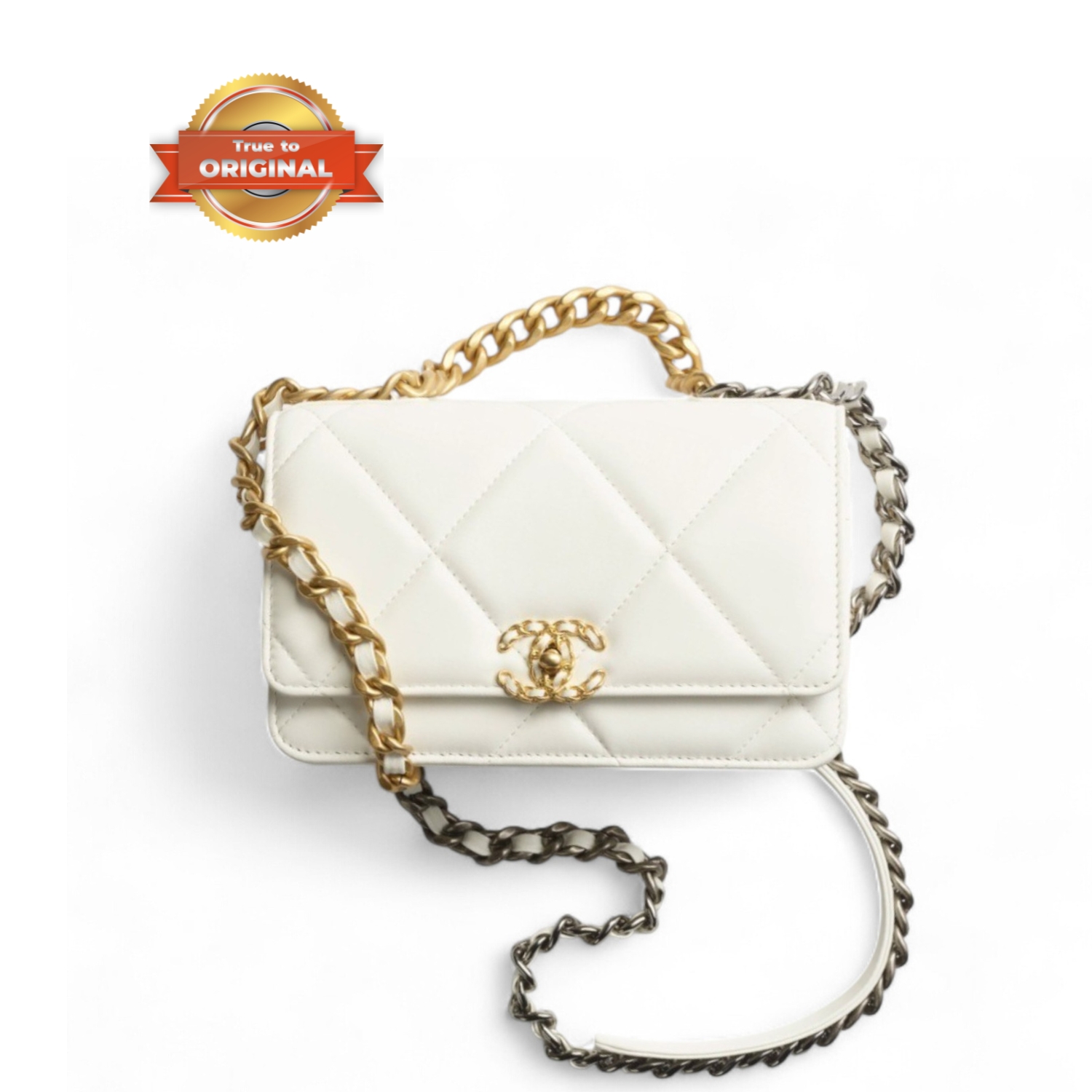 [True-to-ORIGINAL] Ch**el 19 Wallet On Chain White For Women 19cm/7.5in AP3267 B04852 10601