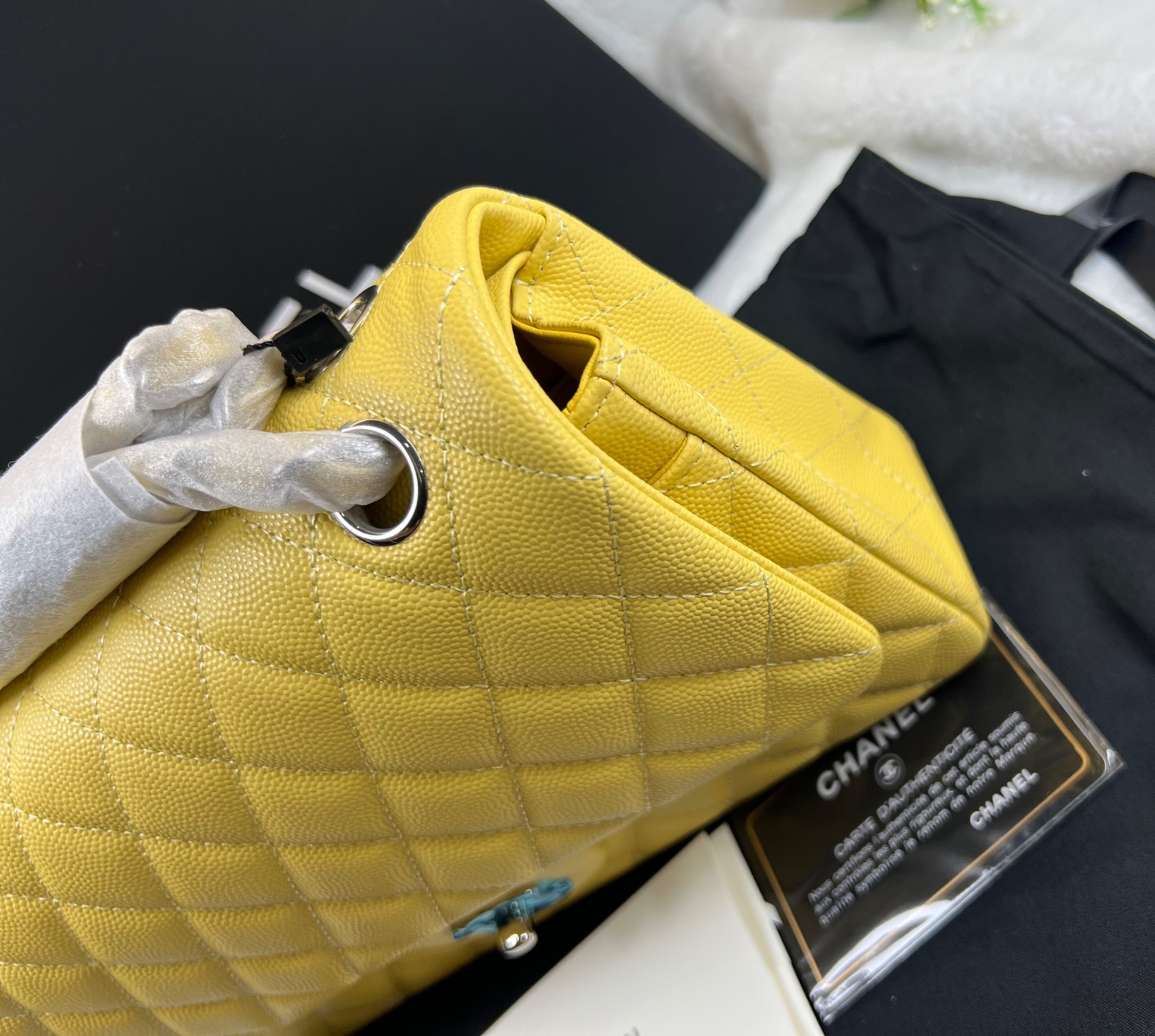 [True-to-ORIGINAL] Ch**el 11.12 Classic Double Flap Yellow For Women 10in/25.5cm