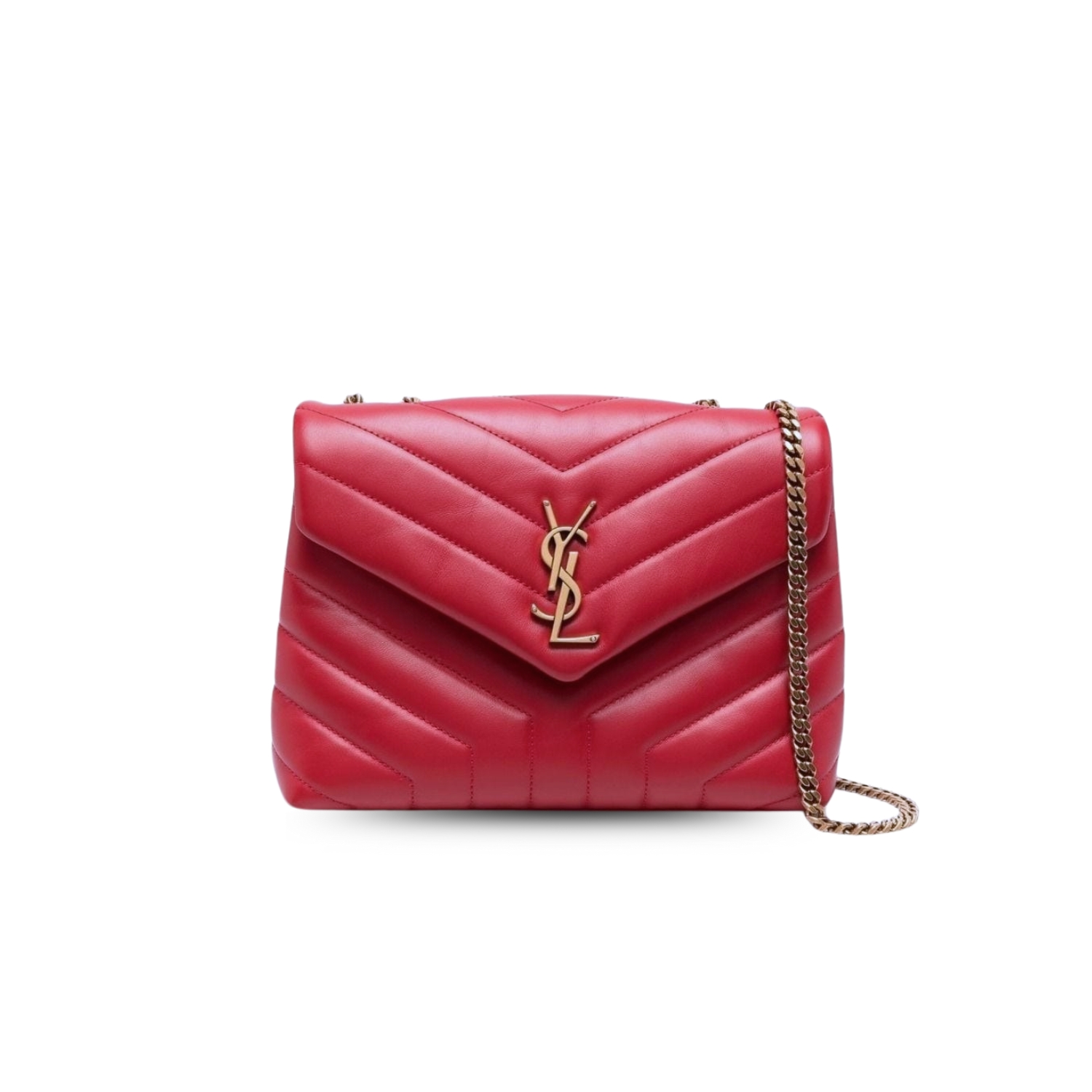 Sa1nt Lau*nt Loulou Small Chain Bag In Matelassé “Y” Burgundy For Women 9.8in/23cm Y51 494699DV7276475