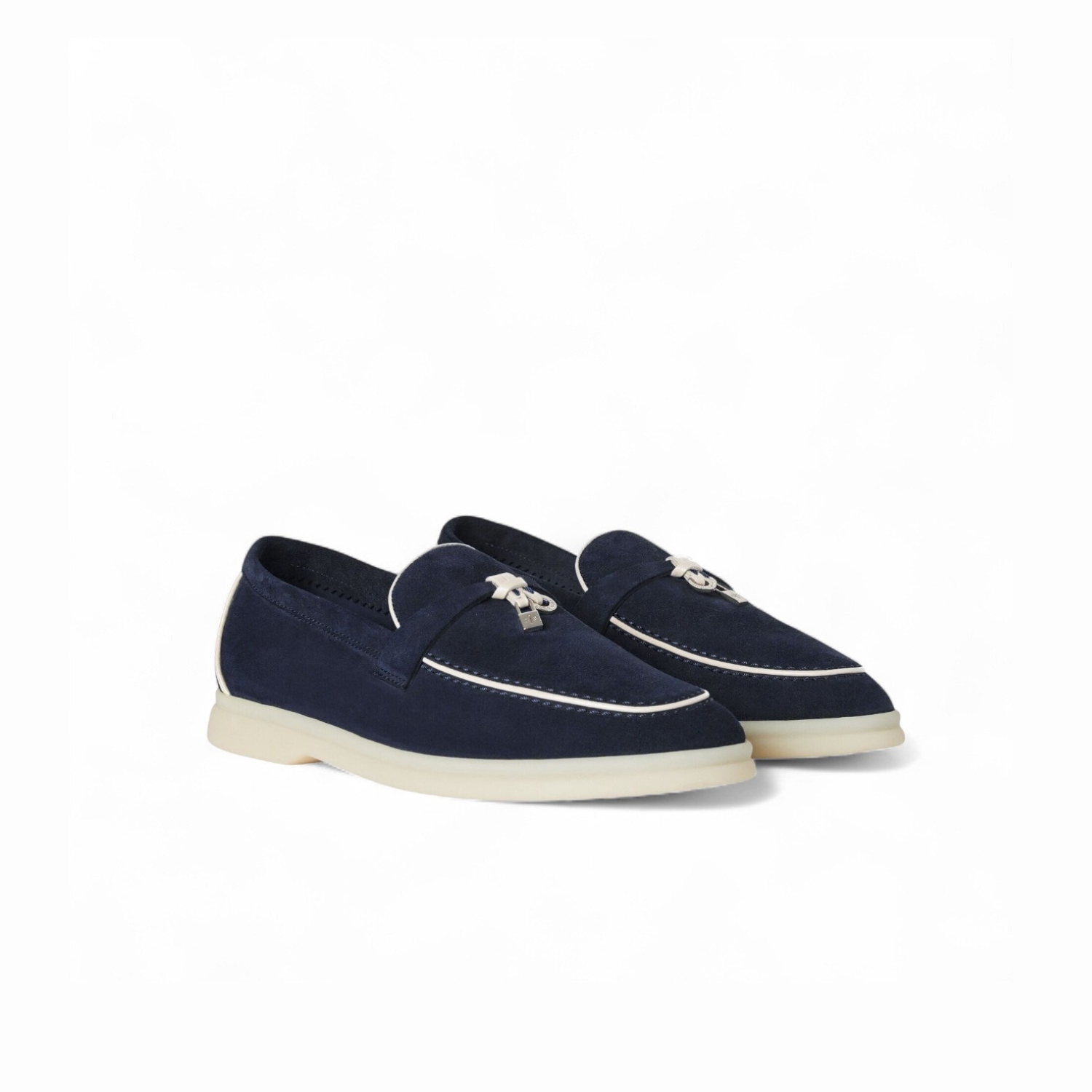 L0r0 P1ana Summer Charms Walk Loafers Navy Blue For Women – FAL5899 W000