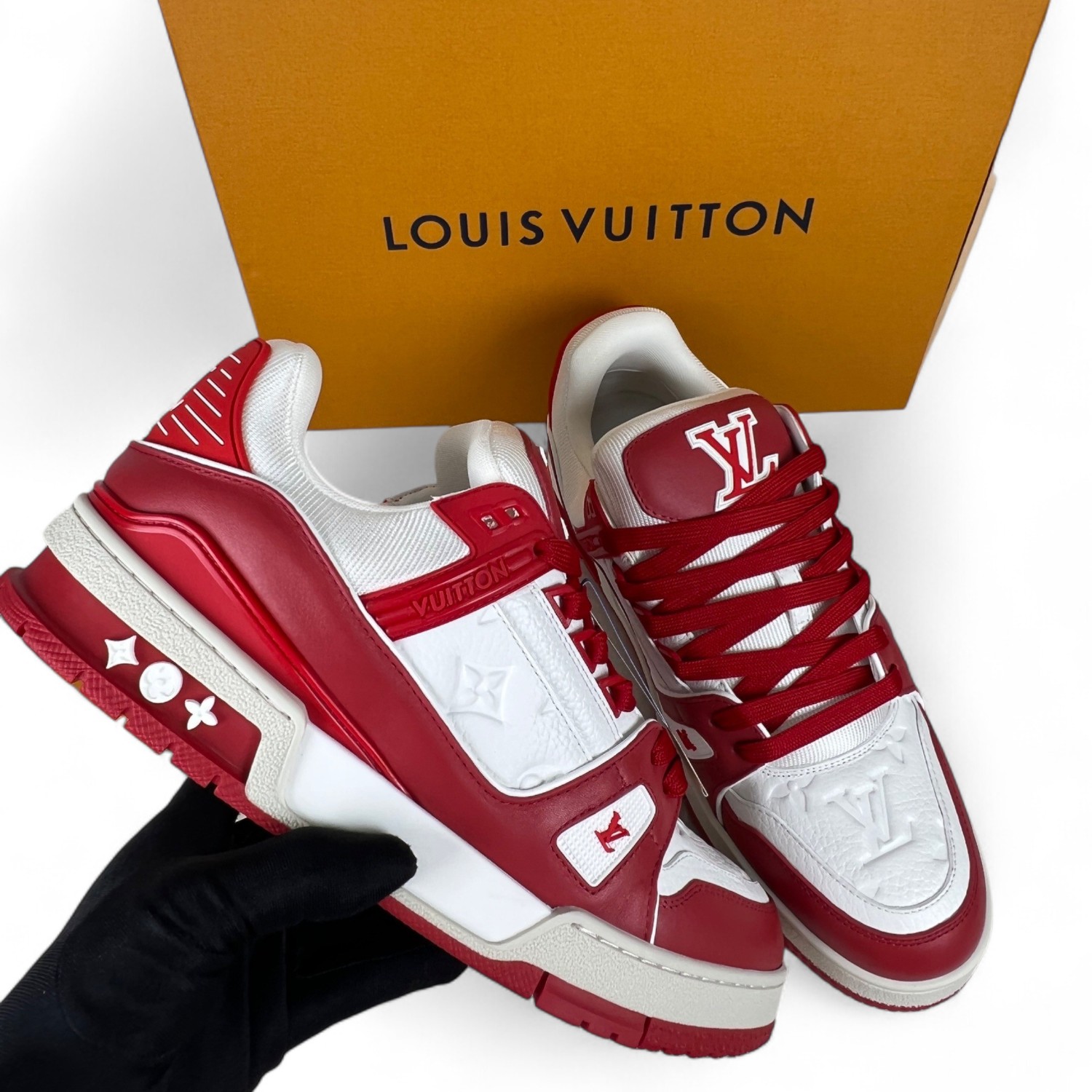 L0vis Vvtt0n Trainer Sneaker Rubber Monogram Red For Men LV