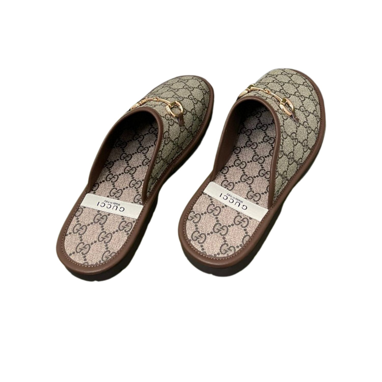 Gvc*1 Men’s GG Slipper With Horsebit Gray For Men GG Shoes ‎694249