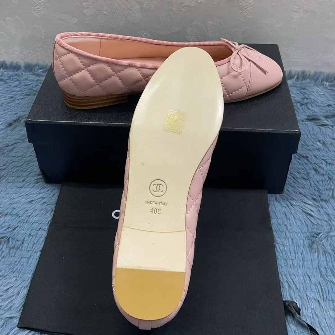 Ch**el Ballet Flats Light Pink For Women