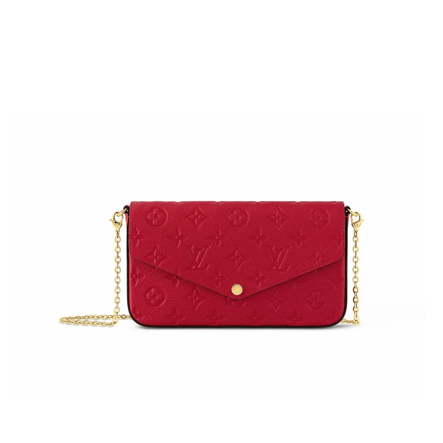 L0vis Vvtt0n Pochette Felicie Monogram Empreinte Red For Women, Women’s Wallets 8.3in/21cm LV