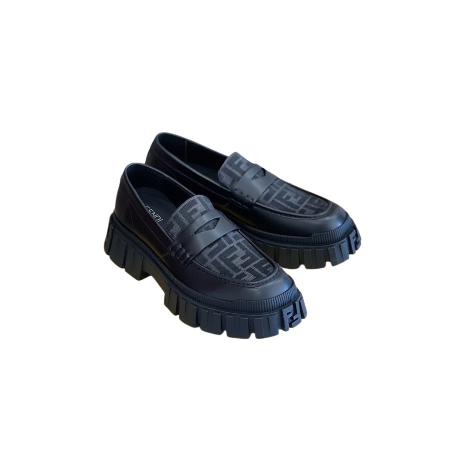 F**di FD O’Lock Nubuck Loafers Black For Men