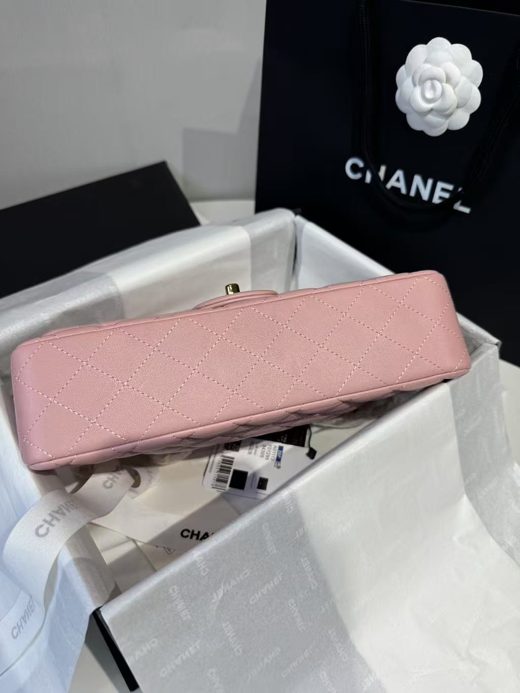 [True-to-ORIGINAL] Ch**el Classic 11.12 Handbag Light Pink For Women 9.9in/25.5cm A01112 Y04059 NJ523