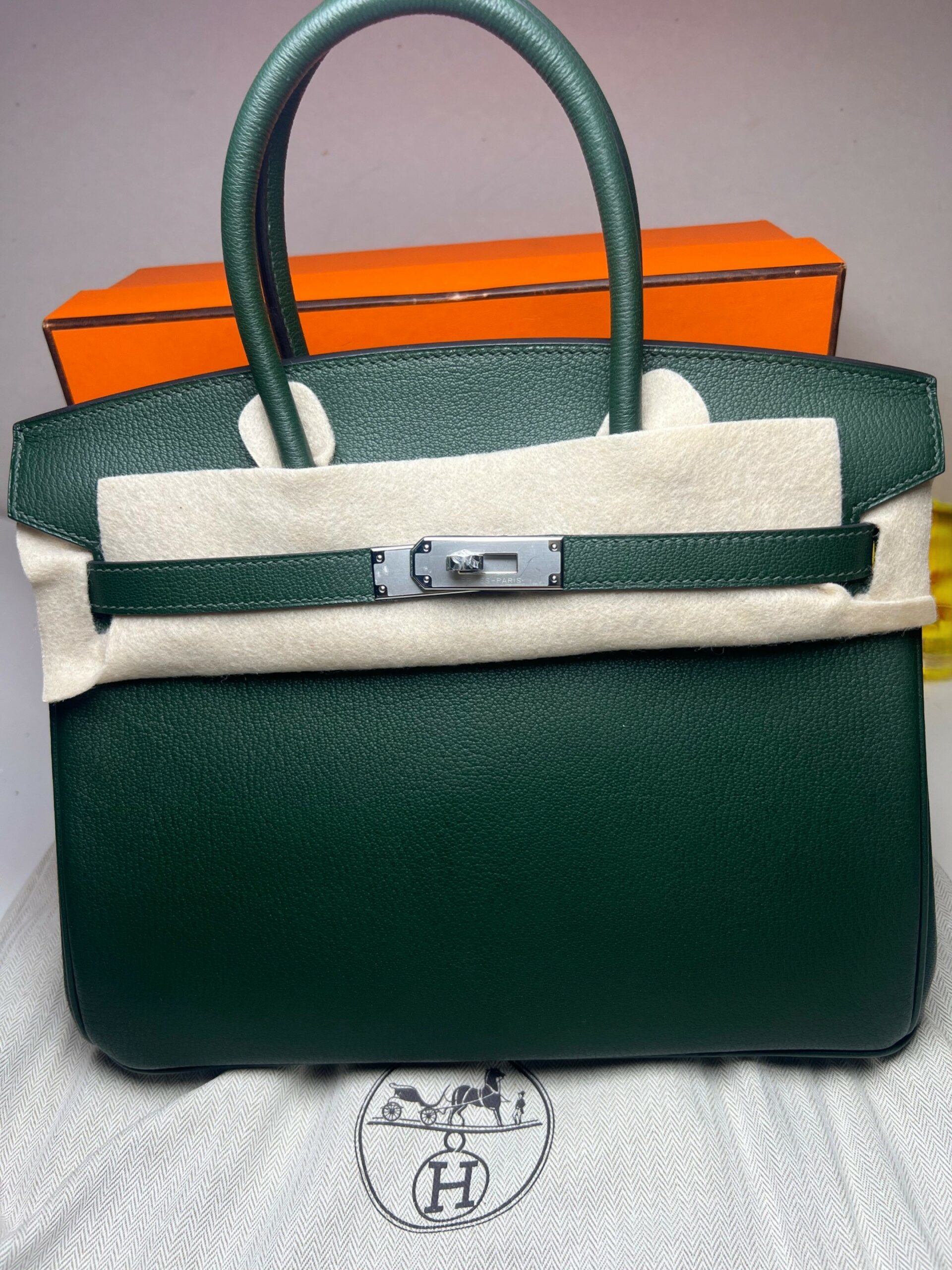 H**me5 Birkin 30 Togo Dark Green For Women Silver Toned Hardware 11.8in/30cm